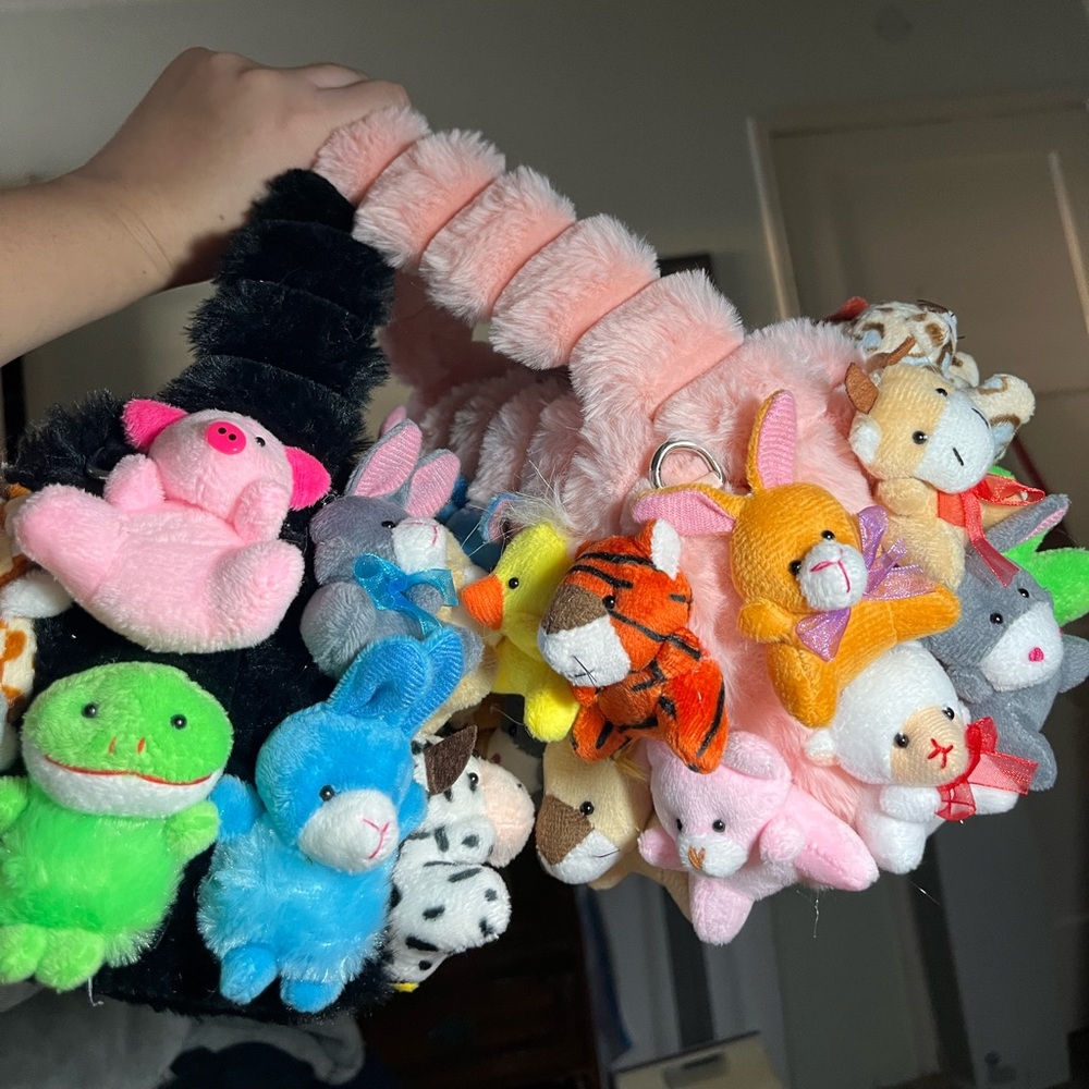Healing My Inner Child | Stuffed 3D Animal Black Purse HandBag | Plush Toy Bag - Picture 6 of 8